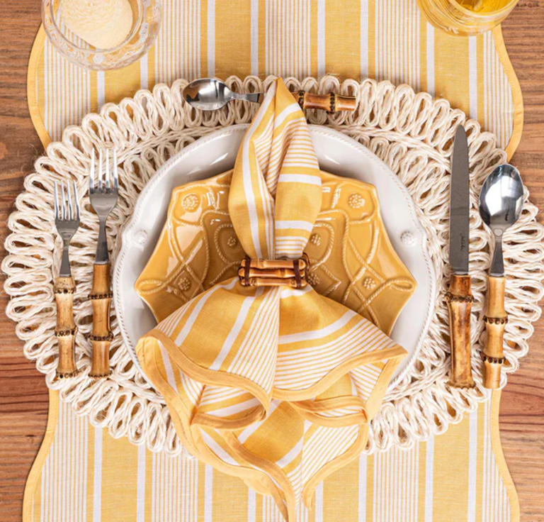 JULISKA JULISKA Cabana Stripe Napkin, Set/4, Sunshine