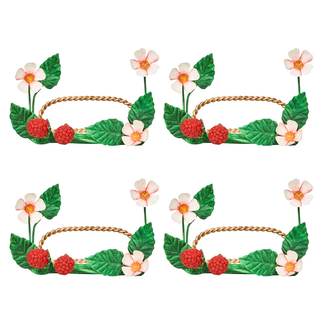 JULISKA Meadow Walk Raspberries Place Card Holder, Set/4