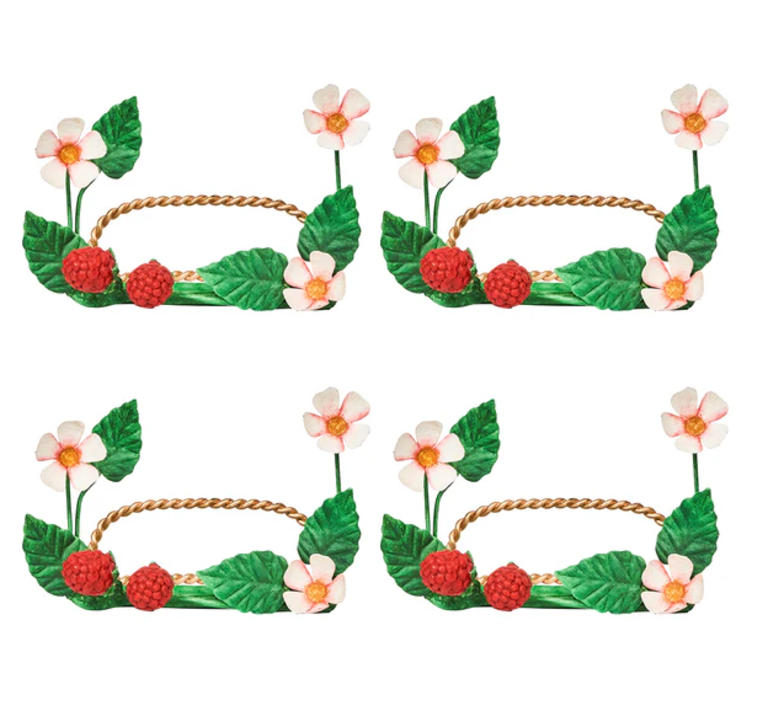 JULISKA JULISKA Meadow Walk Raspberries Place Card Holder, Set/4, Multi