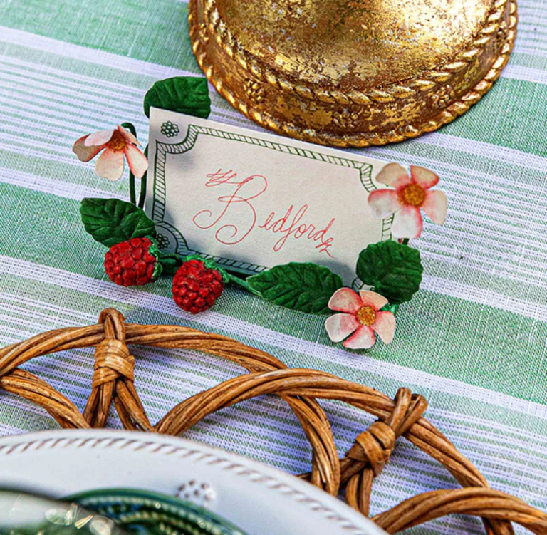 JULISKA JULISKA Meadow Walk Raspberries Place Card Holder, Set/4, Multi