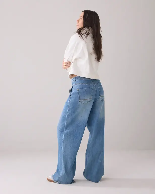SUMMUM SUMMUM Wide Leg Soft Denim Jeans,