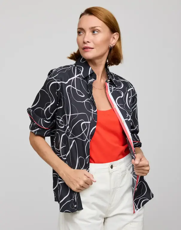 HINSON WU HINSON WU Long Sleeve Ribbon Print Reese Blouse