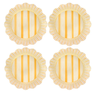 JULISKA Cabana Stripe Melamine Dinner Plates, Set of 4