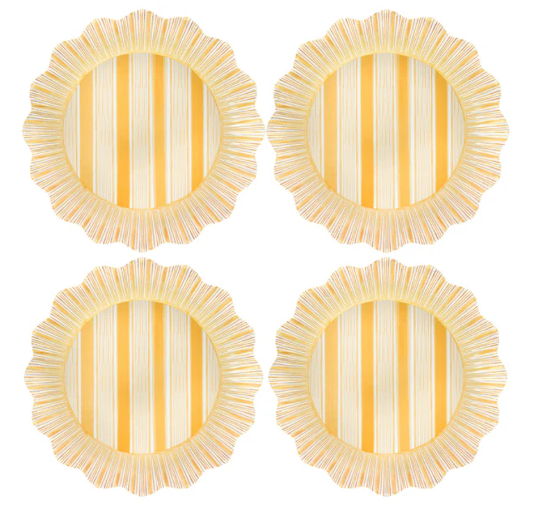 JULISKA JULISKA  Cabana Stripe Melamine Dinner Plates, Set of 4