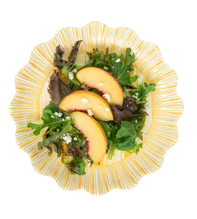 JULISKA JULISKA Cabana Stripe Melamine Dessert/Salad Plate, Set of 4, Sunshine