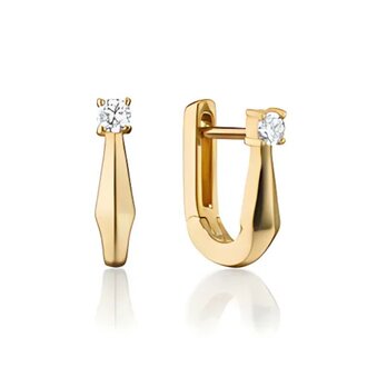 MONICA RICH KOSANN 18k Yellow Gold & Diamond Small "U" Hoop Earring