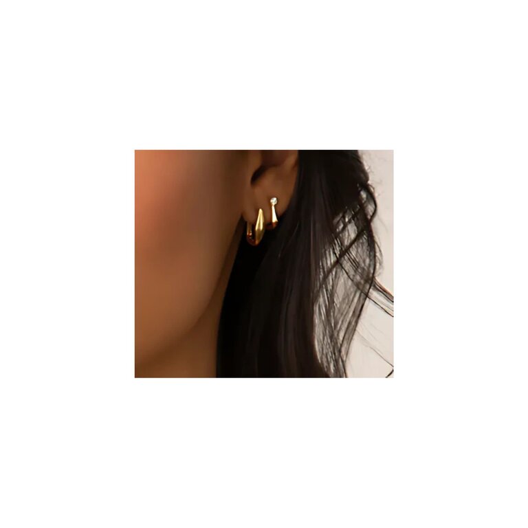 MONICA RICH KOSANN MONICA RICH KOSANN 18k Yellow Gold & Diamond Small "U" Hoop Earring