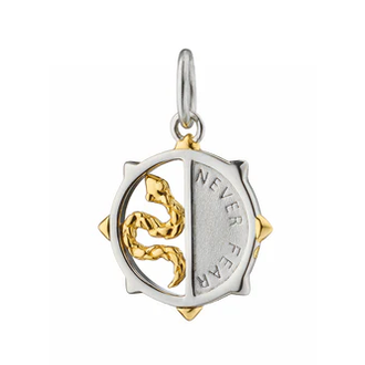 MONICA RICH KOSANN Sterling Silver & 18k Yellow Gold Mini Never Fear Charm
