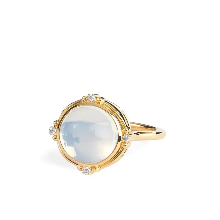 SYNA SYNA Mogul Ring  with Moon Quartz and  Diamonds