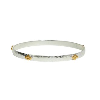 GURHAN Sterling Silver Bangle Bracelet with 24k Gold Vermeil Accents