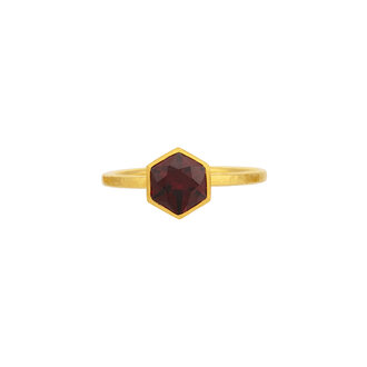 GURHAN One of a Kind  Hexagon Pixel Cut Garnet Ring
