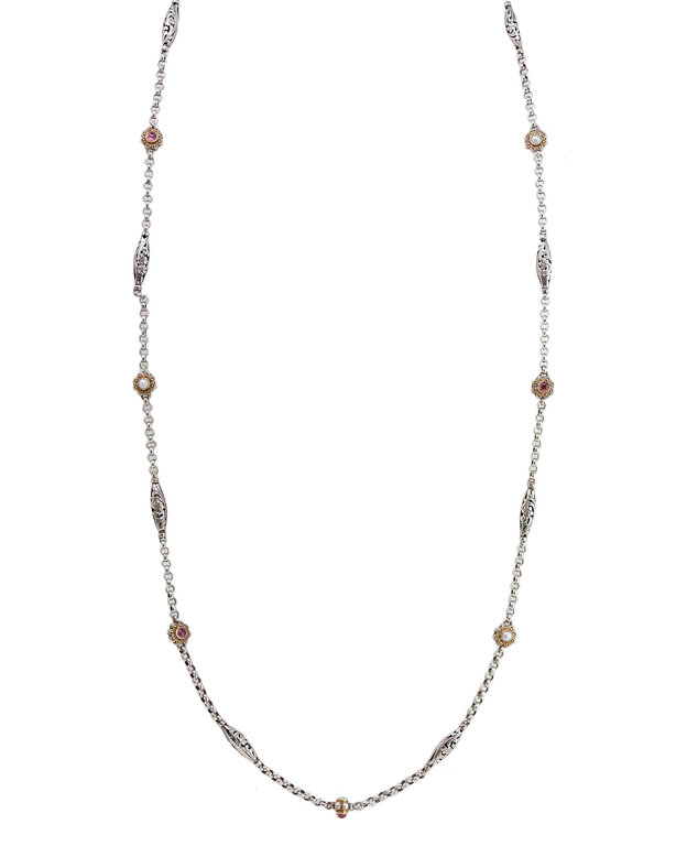 KONSTANTINO KONSTANTINO Pink Tourmaline and Pearl Necklace