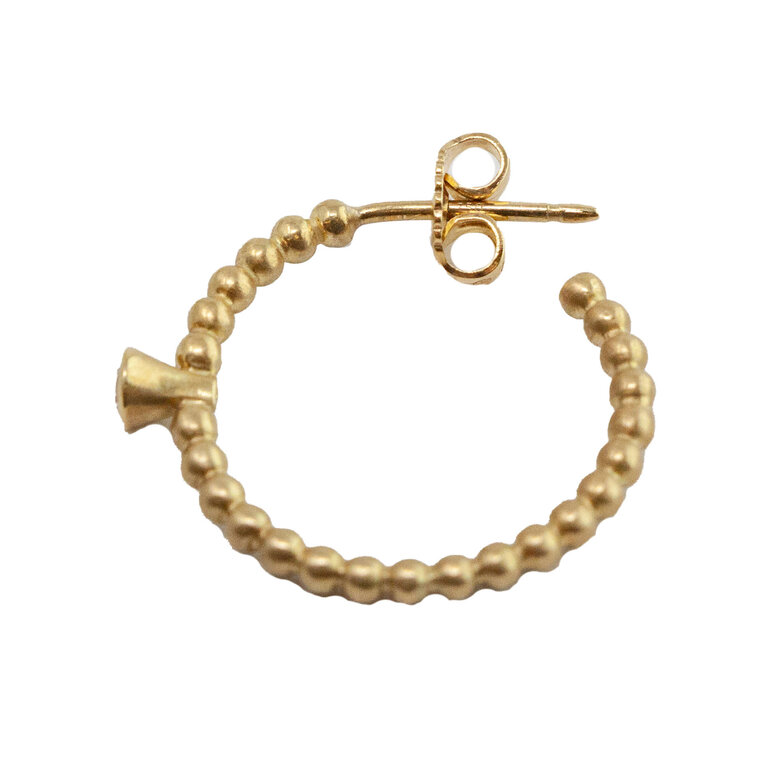 Suzy Landa SUZY LANDA Bead Diamond Hoop Earrings