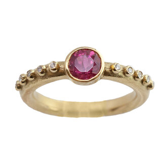 Suzy Landa Rubellite and Diamond Ring