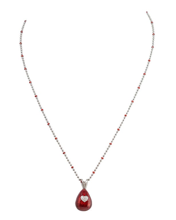 HIDALGO HIDALGO Enamel Heart Egg Pendant