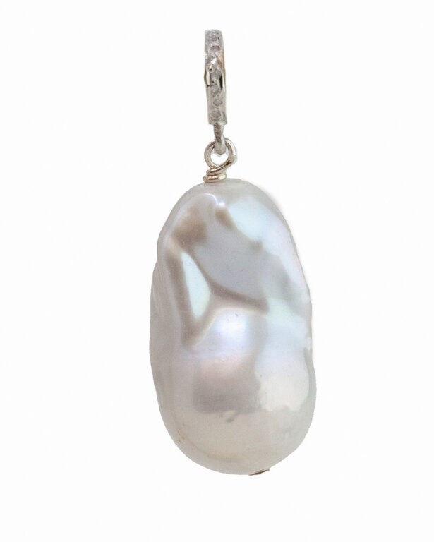 JMNYC DESIGNS JMNYC  Large Silver Grey Baroque Pearl Pendant