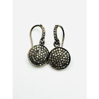 JMNYC DESIGNS Pave Diamond French Hook Earrings