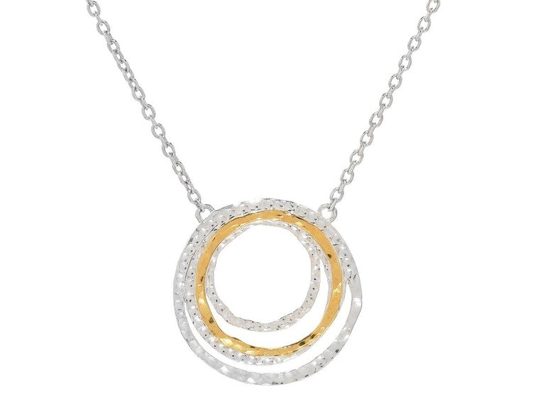 GURHAN GURHANSterling Silver, 24k Gold Bonded Hammered Disk Pendant