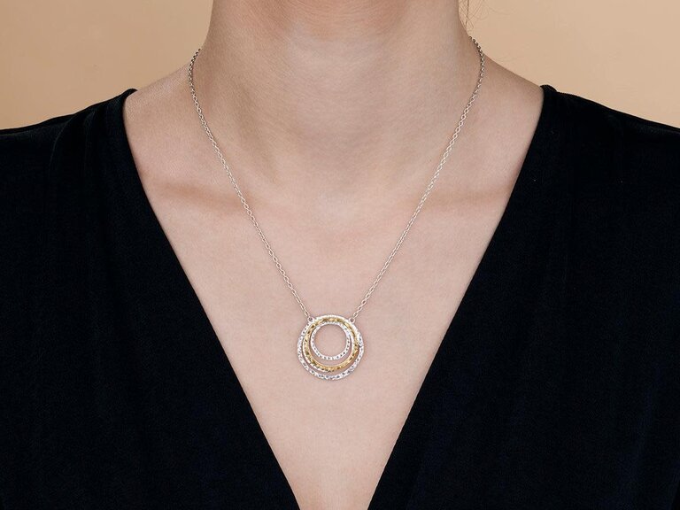 GURHAN GURHANSterling Silver, 24k Gold Bonded Hammered Disk Pendant