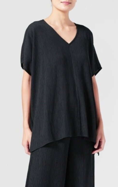 EILEEN FISHER EILEEN FISHER Plisse V-Neck Boxy Top
