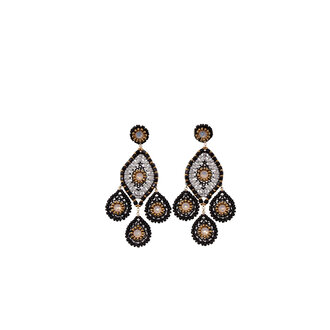 MIGUEL ASES Miyuki Beads and Crystal Drop Post Earrings MIGUEL ASES Miyuki Beads and Crystal Drop Post Earrings