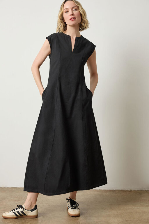 LILLA P LILLA P Twill Princess Seam Maxi Dress