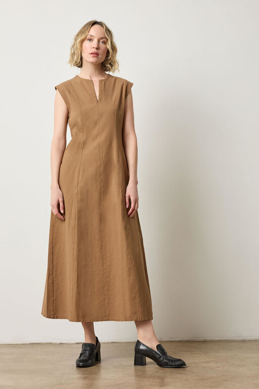 LILLA P LILLA P Twill Princess Seam Maxi Dress