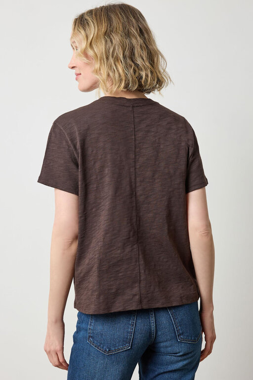 LILLA P LILLA P Loose Knit Slub Boyfriend V Neck