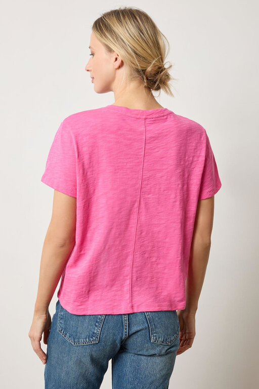 LILLA P LILLA P Loose Knit Slub Boyfriend V Neck