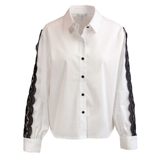 HINSON WU Venus Blouse with Lace Applique
