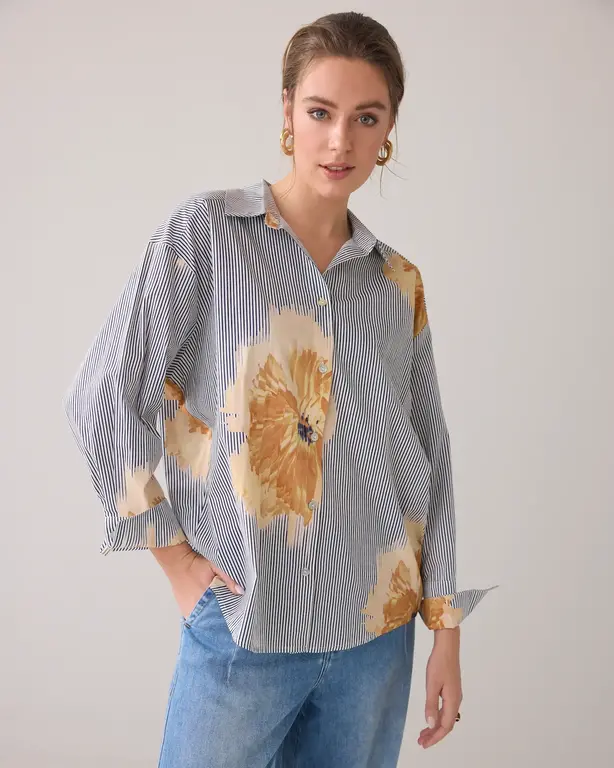 SUMMUM SUMMUM Flowers & Stripes Blouse