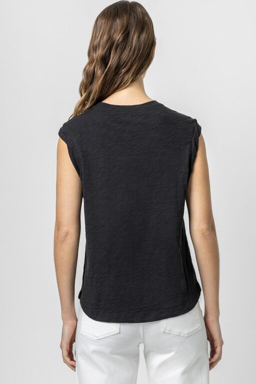 LILLA P LILLA P Twisted Binding Loose Knit Slub CrewneckTank