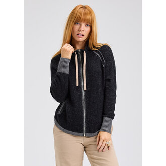 ZAKET + PLOVER Two Tone Zip Up Cardigan Sweater