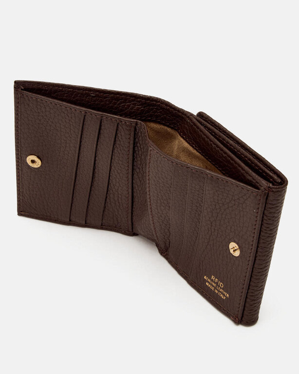 CUOIERIA CUOIERIA Small Flap Wallet, Chocolate