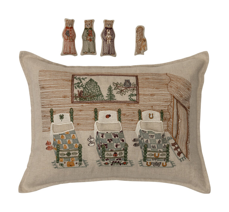 CORAL & TUSK CORAL & TUSK Three Little Bears Pocket Pillow