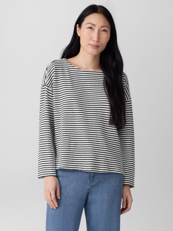 EILEEN FISHER EILEEN FISHER Bateau Neck Bracelet Sleeve Top