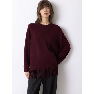 FTC Crewneck Fringe  Pullover Cashmere Blend Sweater