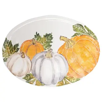 VIETRI Large Oval Platter with Assorted Pumpkins