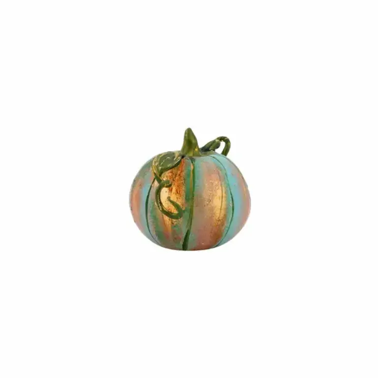 VIETRI VIETRI  Figural Blue Glass Pumpkin