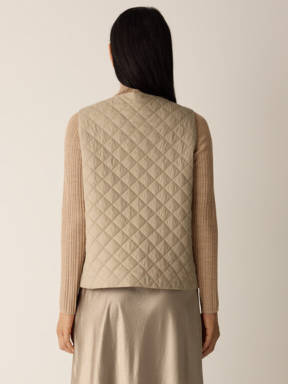 EILEEN FISHER EILEEN FISHER V-Neck Quilted, Snap Front  Vest