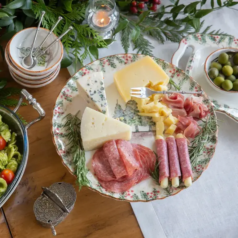 ARTE ITALICA ARTE ITALICA Natale Signed Ruffle Cake Platter