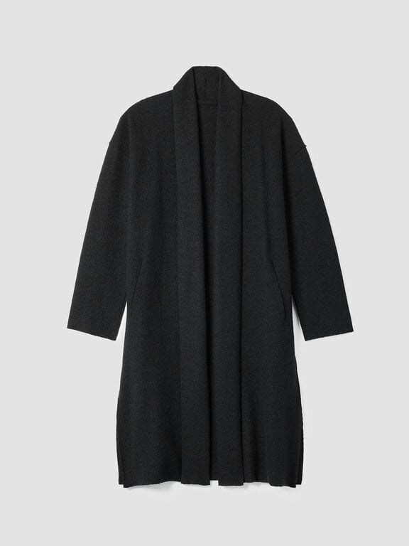 EILEEN FISHER EILEEN FISHER Lightweight Boiled Wool High Collar Coat