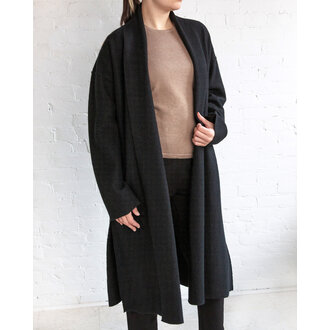 EILEEN FISHER Lightweight Boiled Wool High Collar Coat