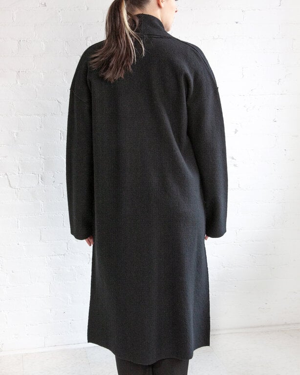 EILEEN FISHER EILEEN FISHER Lightweight Boiled Wool High Collar Coat