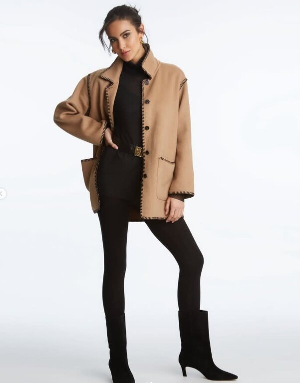 ELLIOTT LAUREN ELLIOTT LAUREN Knit Jacket with Whip Stitching Detail