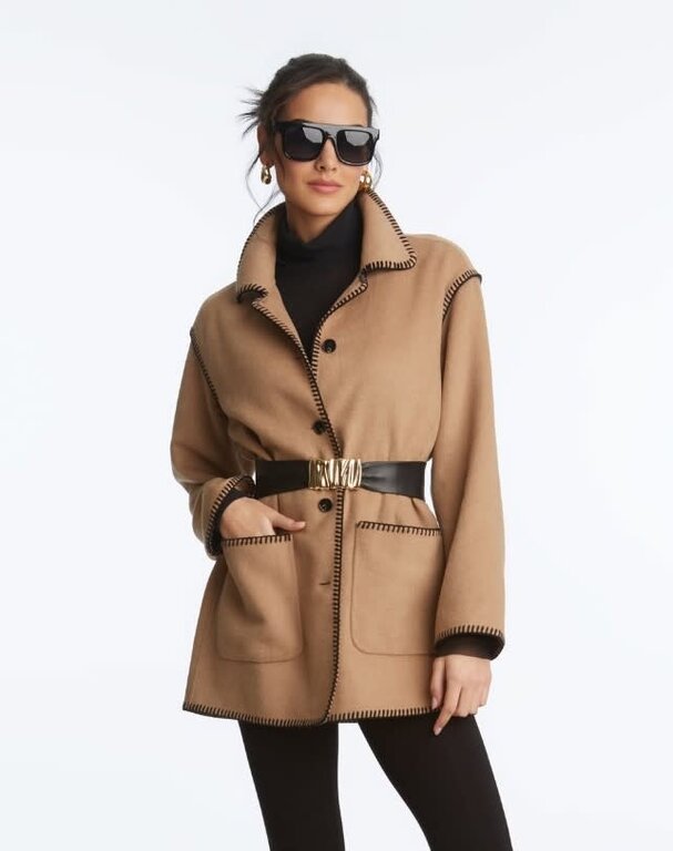 ELLIOTT LAUREN ELLIOTT LAUREN Knit Jacket with Whip Stitching Detail