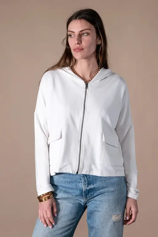 ANONYM ANONYM Cropped Thelma Zip Up Sweatshirt