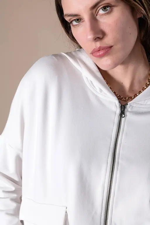 ANONYM ANONYM Cropped Thelma Zip Up Sweatshirt