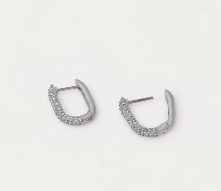 DEAN DAVIDSON DEAN DAVIDSON Juliette Pave Huggie Hoop- White Topaz & Silver