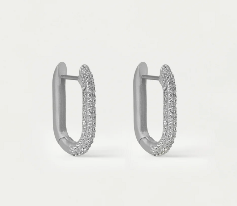 DEAN DAVIDSON DEAN DAVIDSON Juliette Pave Huggie Hoop- White Topaz & Silver